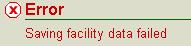 Error: Saving facility date failed